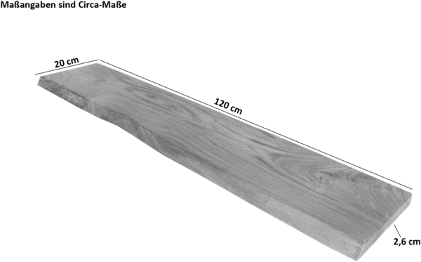 Steckboard mit Baumkante Wandregal Akazie massiv naturfarben lackiert 120 x 20 Amanda 92404880 Bild 7