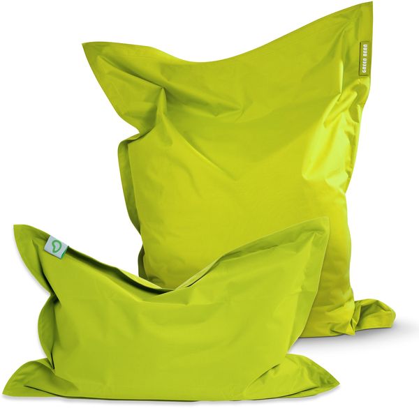 Green Bean® 2er Set SQUARE XXL + BeBi Sitzsack - 380L + 70L EPS Perlen Füllung - Indoor & Outdoor Beanbag für Kinder & Erwachsene - Hellgrün