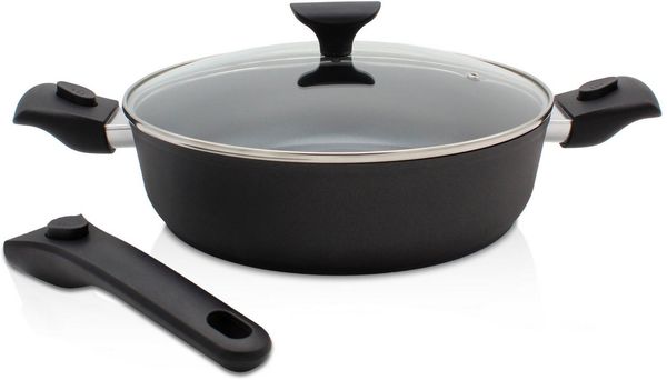 KARL KRÜGER Schmorpfanne Gamma Ø28cm mit abnehmb. Griffen u. Glasdeckel
