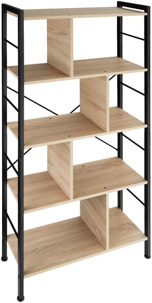 Regal Charleston 75,5 x 30 x 155 cm - Industrial Holz hell, Eiche Sonoma