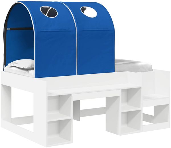 vidaXL Bett mit Tunnel 4 pcs Weiß und Blau Holzwerkstoff 3423499
