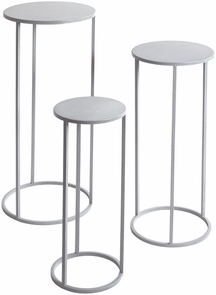 Blumentisch >54186< (3-teilig) in grau (Coolgrey), Metall - 70x30cm (HxD)