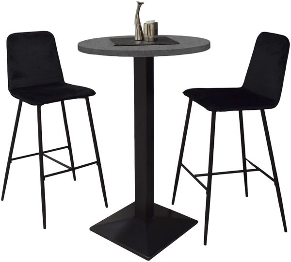 Tresentisch rund Eleanore 70 cm schwarz matt/graphit 14658