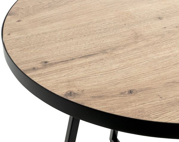 HAKU Möbel Beistelltisch, MDF, schwarz-eiche, Ø 60 x H 48 cm Bild 3