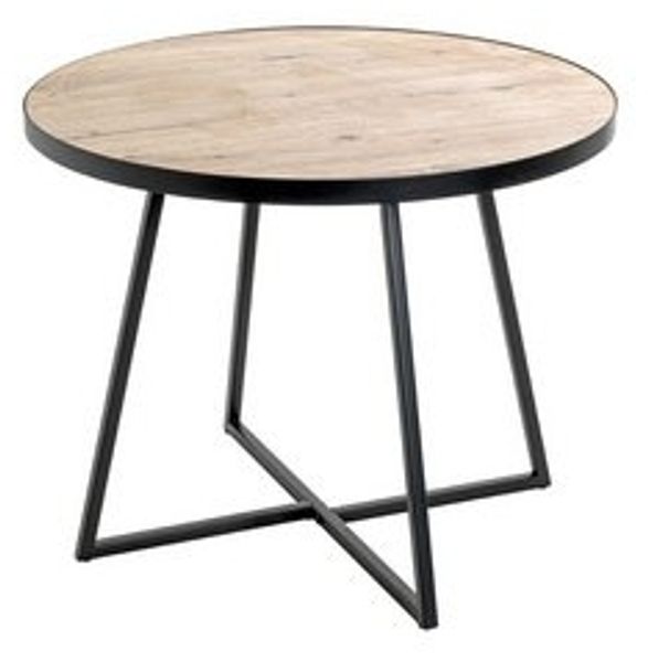 HAKU Möbel Beistelltisch, MDF, schwarz-eiche, Ø 60 x H 48 cm Bild 6