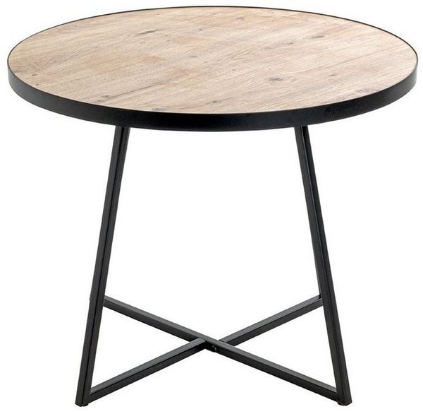 HAKU Möbel Beistelltisch, MDF, schwarz-eiche, Ø 60 x H 48 cm Bild 2