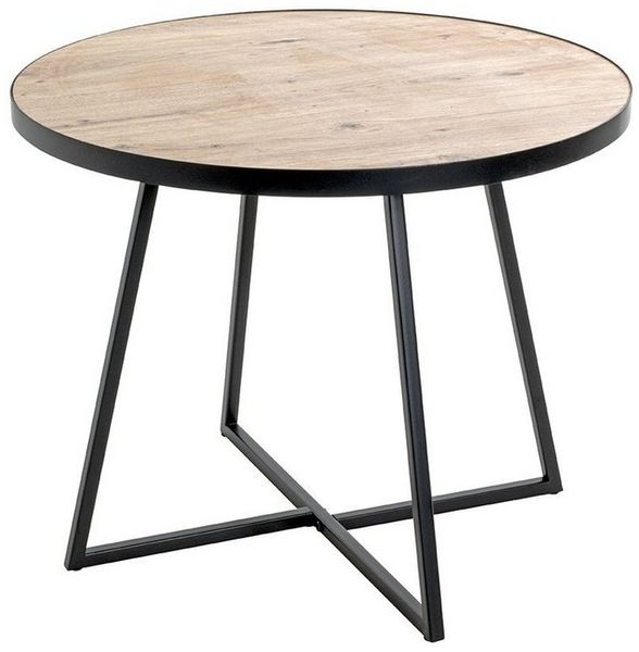 HAKU Möbel Beistelltisch, MDF, schwarz-eiche, Ø 60 x H 48 cm Bild 5