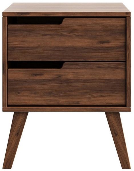 Beautysofa Nachttisch NOREL modernes Design mit zwei Schubladen (erhältlich in Braun Walnuss & Cashmere), Breite: 45 cm