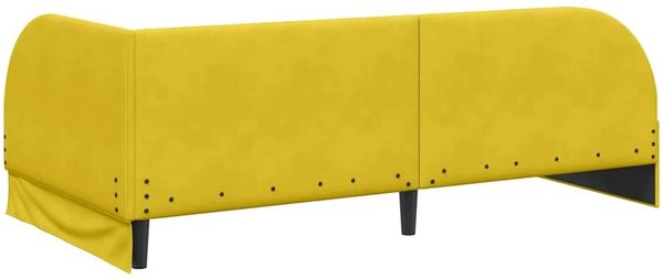vidaXL Eckbettgestell mit Kopfteil Gelb 100 cm x 200 cm Samt 42016662 Bild 7