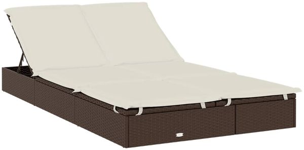 2-Personen-Sonnenliege | Gartenliege mit Dach Braun 213x118x97 Poly Rattan Bild 5