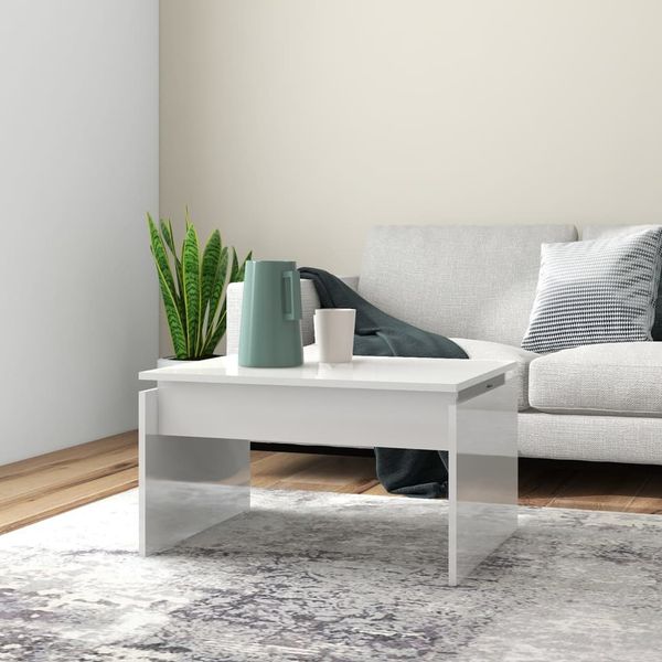 vidaXL Couchtisch Hochglanz-Weiß 68x50x38 cm Holzwerkstoff 808338