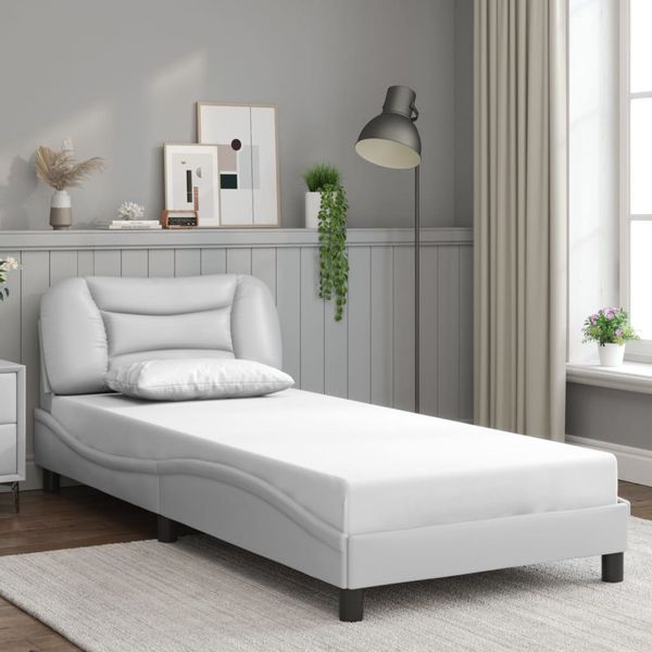 vidaXL Bettgestell ohne Matratze "Hvar" Weiß 90x200 cm Kunstleder 3207975