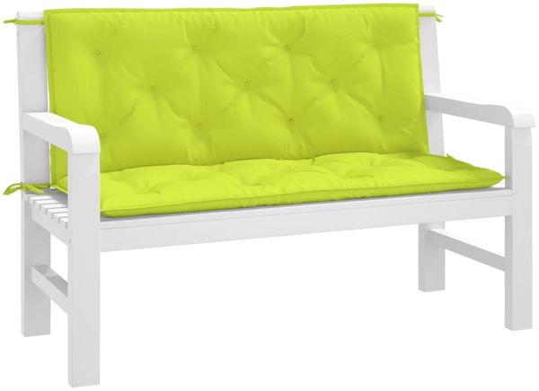 vidaXL Gartenbank-Auflagen 2 Stk. Knallgrün 120x50x7 cm Oxford-Gewebe 361689 Bild 3