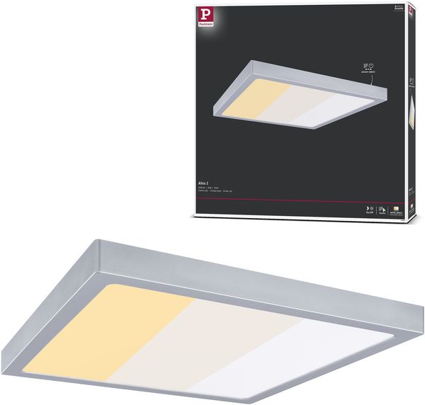 LED Panel Abia 2 White Select Dämmerungsgesteuerter Bewegungsmelder (HF) eckig 400x400mm 16W 1400lm 2700 - 4000K Chrom matt Bild 10