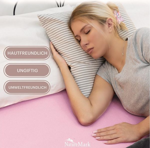 NatureMark Spannbettlaken Jersey Basic Spannbetttuch, 100% Baumwolle, Gummizug: rundum, (1 Stück), in vielen Größen und Farben, bis 25cm Steghöhe, 90x200cm, Rosa