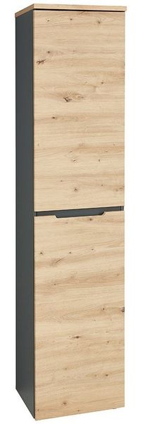 Lomadox Aktenschrank MANRESA-36 1-türig, rechts/links montierbar, graphit mit Eiche, 45cm breit
