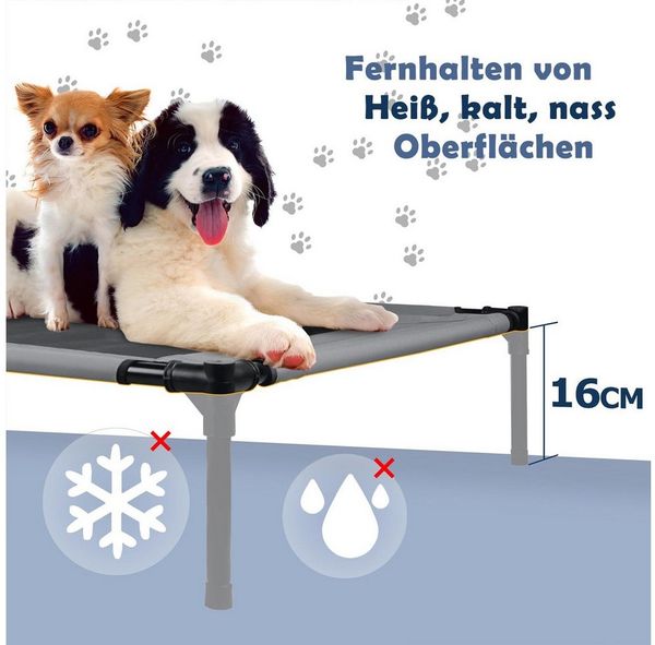 FIVMEN Hundebett Erhöhtes Haustierbett mit Dach für Außen und Innen, Grau, 3 Grössen: M/L/XL Bild 4