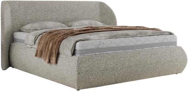 Polsterbett mit Lattenrost, Doppelbett Bettkasten, Bettgestell mit Gasdruckfeder - CAELA CLASSIC - 200 x 200 cm - Hellgrau Struktur Bild 5