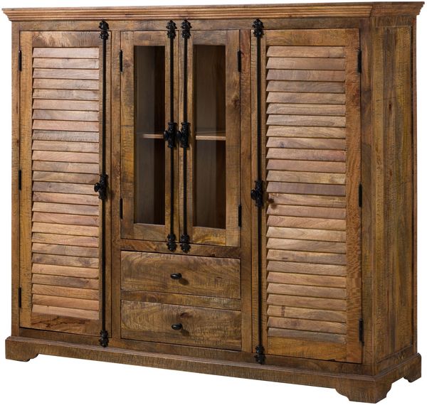 Highboard Mango 160x45x140 dunkelbraun geölt RODEZ #126