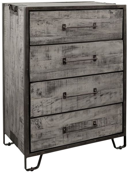 Kommode Mango 81x46x122 grau lackiert HEAVY INDUSTRY #117