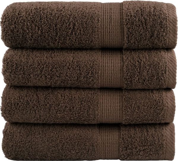 vidaXL Premium Handtücher SOLUND 4 Stk. Braun 50x100 cm 600 g/m² 137234