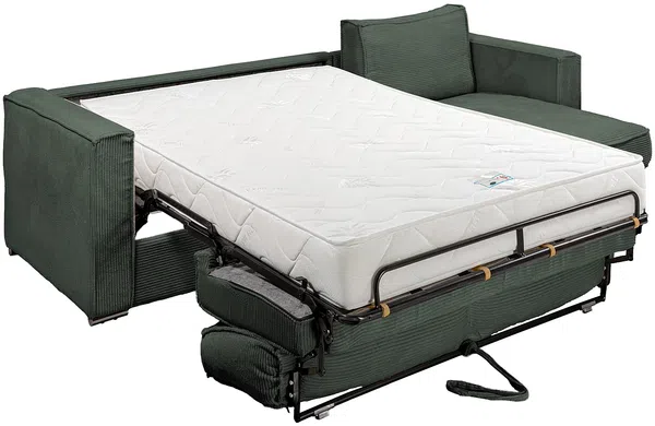 Vente-unique - LORETO Sofa SamtStoff Grün - B 223 cm152 cm x H 90 cm x L 278 cm Bild 3