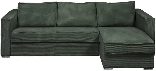 Vente-unique - LORETO Sofa SamtStoff Grün - B 223 cm152 cm x H 90 cm x L 278 cm Bild 2