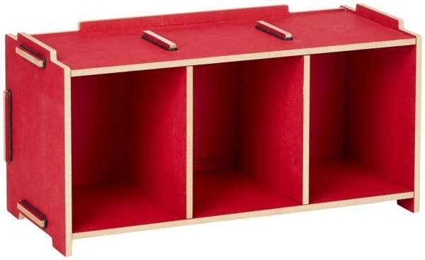 Werkhaus - Medienbox CD Halter Regal Wandregal 3 Fächer Rot SON2053-27