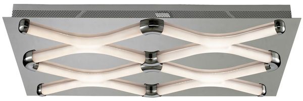 LED Deckenleuchte, Chrom, satiniert, warmweiß, L 58cm