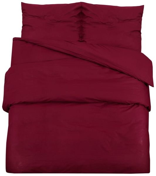 vidaXL Bettwäsche-Set Bordeauxrot 200x220 cm Leichte Mikrofaser 136041 Bild 2