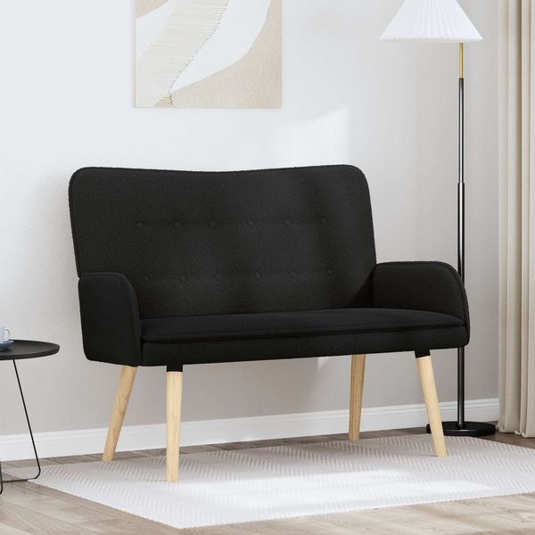vidaXL 2-Sitzer Sofa Schwarz 115 x 61 x 87 cm Bouclé 42028927