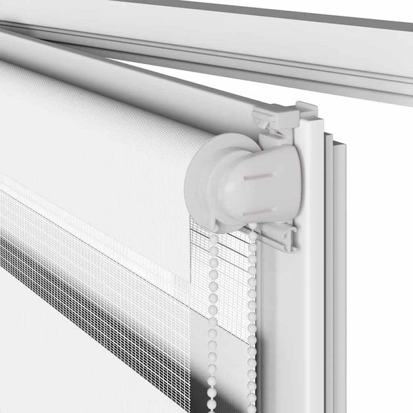 vidaXL Doppelrollo Weiß 65x100 cm Stoffbreite 60,9 cm Polyester 4014722 Bild 11