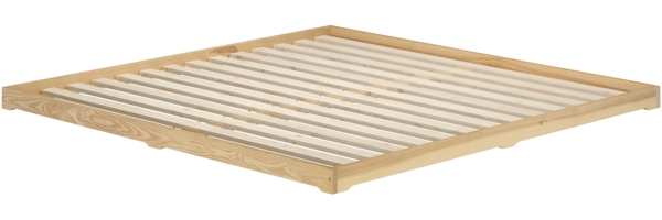 Extra großes und niedriges Futonbett 200x200 Holzbett Esche lackiert V-60.47E-20Rollrost inkl.