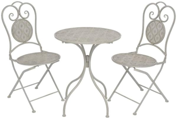 vidaXL 3-tlg. Bistro-Set Stahl Grau 43154