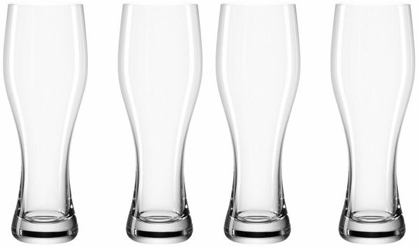 Leonardo Taverna Weizenbiergläser, 4er Set, Bierglas, Weizenglas, Weizenbierglas, Glas, 330 ml, 049447