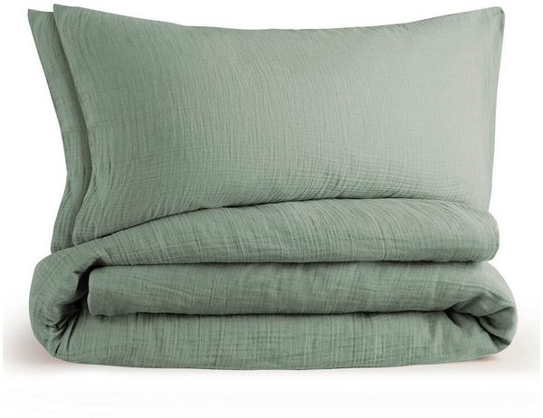 Blumtal Bettwäsche Musselin 100% Baumwolle im Set, Kopfkissenbezug & Deckenbezug, 3 teilig