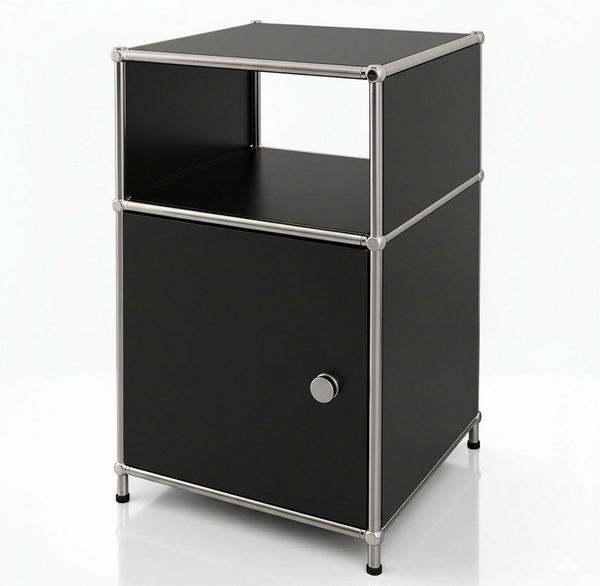 Floordirekt Standregal Concept Epure Metallregal MK-040, 3-stöckiges Regal 40x40x65 cm, mit Tür & Ablage, modernes Regal für Bad, Küche, Schlafzimmer & Büro
