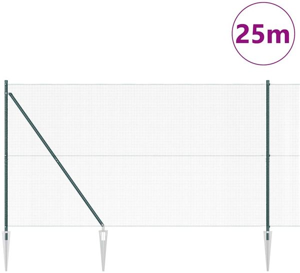 vidaXL Schweißdrahtzaun mit Spikes 25 x 1,6 m PVC-beschichteter Stahl 3352097 Bild 3