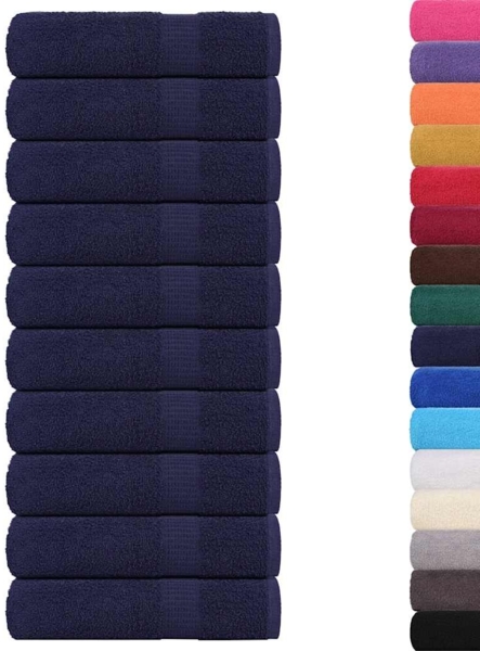 vidaXL Badetücher 10 Stk. Marineblau 100x150cm 360 g/m² 100% Baumwolle 136790