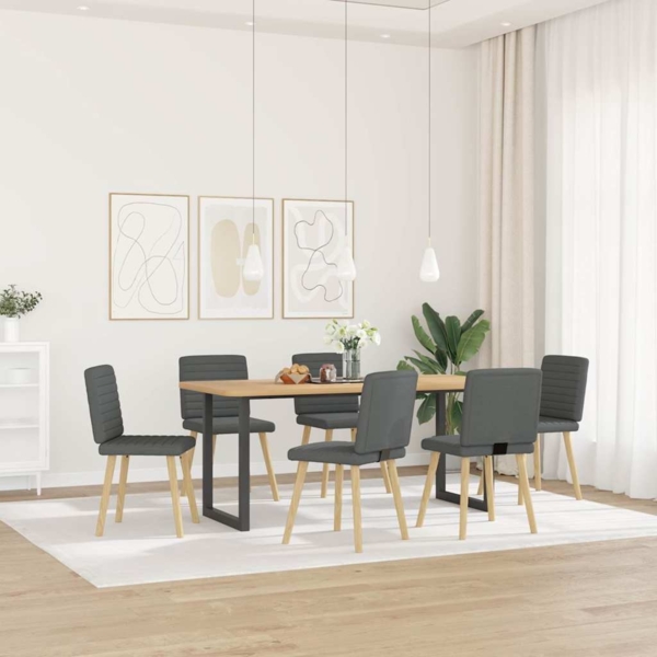 vidaXL Esszimmerstühle 6 Stk. Dunkelgrau Stoff 3315545