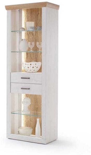 Regalschrank Madrid - Pinie Aurelio / Grandson Oak mit LED Beleuchtung