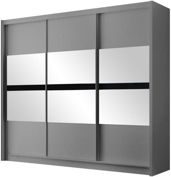 Kleiderschrank Barteno 250 (Farbe: Graphit + Schwarz)