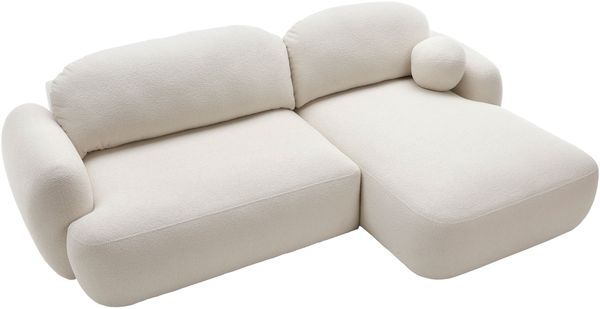 Mirjan24 'Mojato' Ecksofa mit Bettkasten und Schlaffunktion, Bouclé beige, 90x175x275 cm, Rechts Bild 4