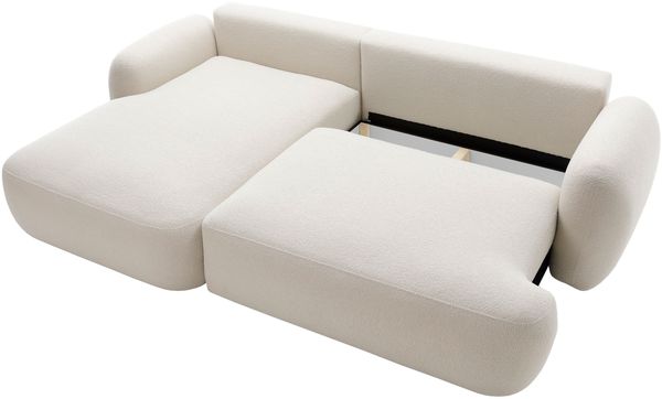 Mirjan24 'Mojato' Ecksofa mit Bettkasten und Schlaffunktion, Bouclé beige, 90x175x275 cm, Rechts Bild 7