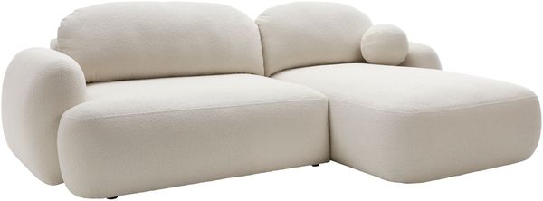 Mirjan24 'Mojato' Ecksofa mit Bettkasten und Schlaffunktion, Bouclé beige, 90x175x275 cm, Rechts Bild 3