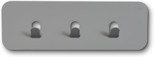 Garderobenleiste >Tilly 1< 3 Haken, in grau, Metall - 30x10x3cm (BxHxT)