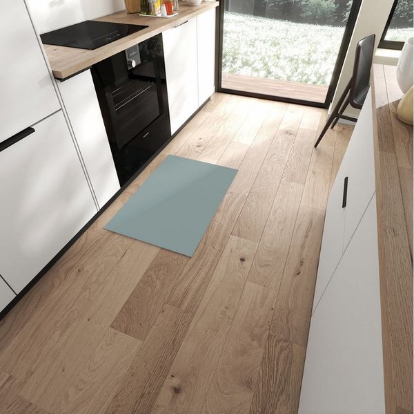 Primedeco Teppich Küchenteppich Grauer Hintergrund I PVC rutschfest abwaschbar Läufer, Rechteckig, Höhe: 3 mm, Pflegeleicht & Wasserabweisend