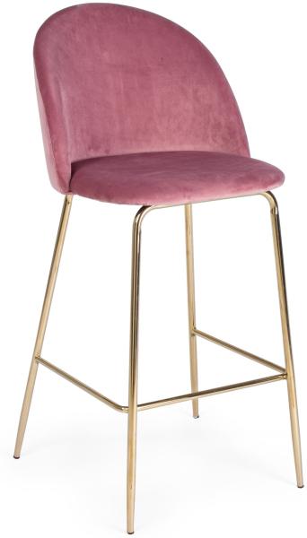 Barhocker Carry aus Samt, Rosa, 51x55x105 cm