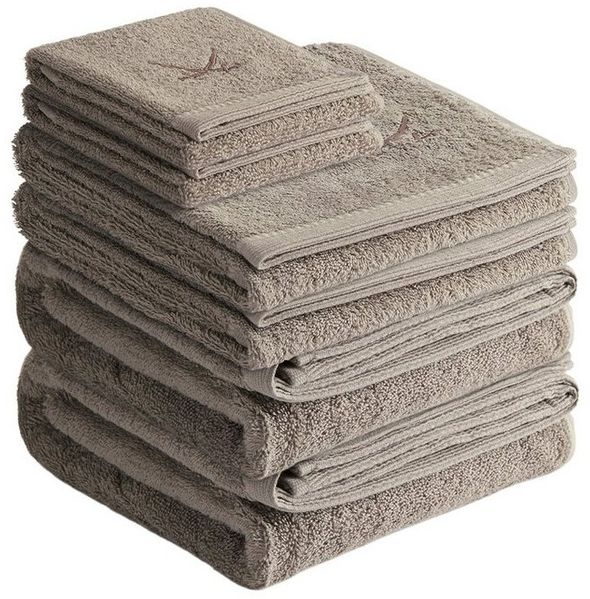 Sansibar Sylt Handtuch Set Sansibar Sylt Handtuch Set Frottier-Serie Classic Nr. 3 (Set, 6-tlg), (Set, 6-St), mit hochwertiger Säbelstickerei