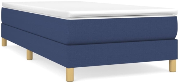 vidaXL Boxspringbett mit Matratze Blau 90x190 cm Stoff 3144141
